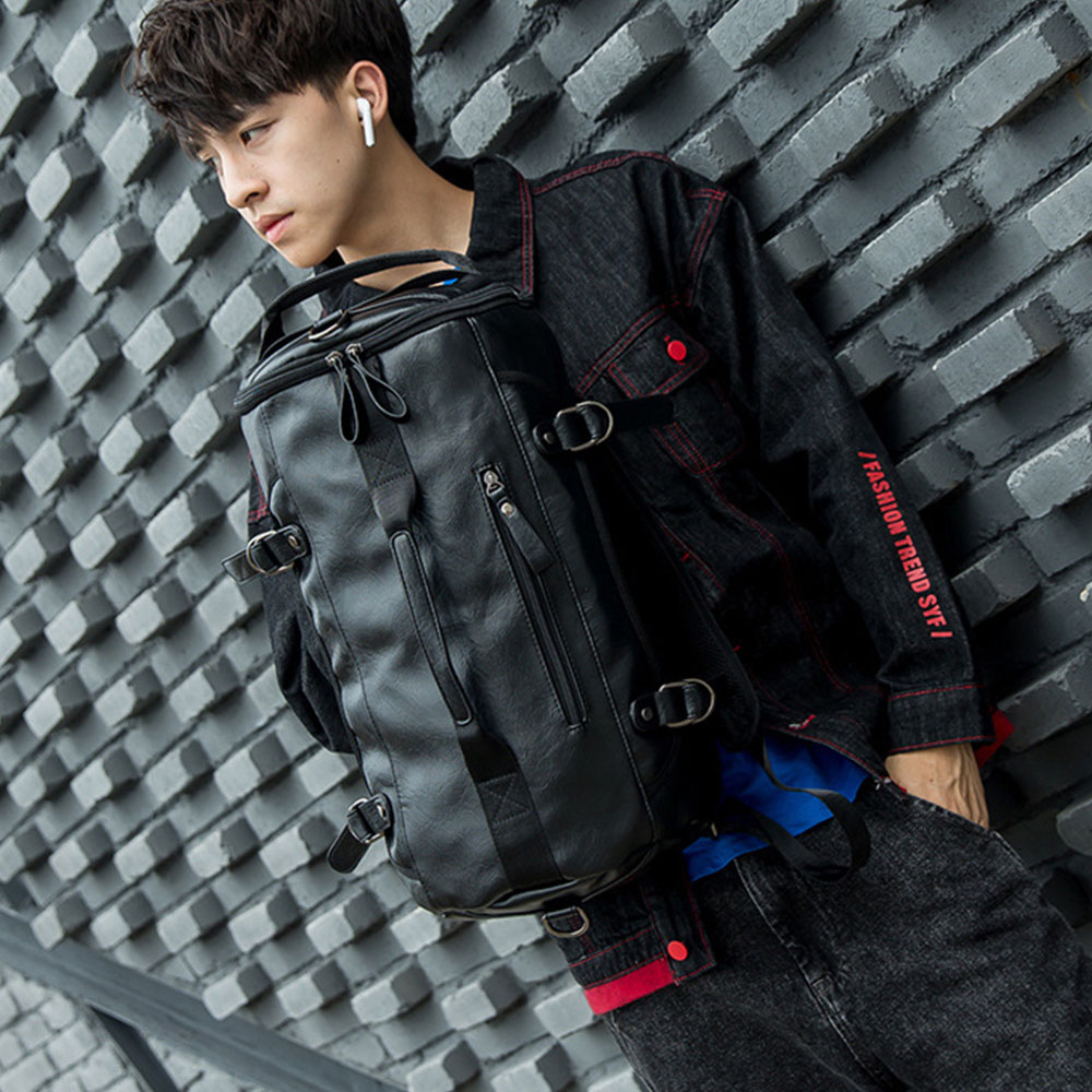 Men Leather Bucket Backpack Mu - Leather Classic Strap 评论和价格