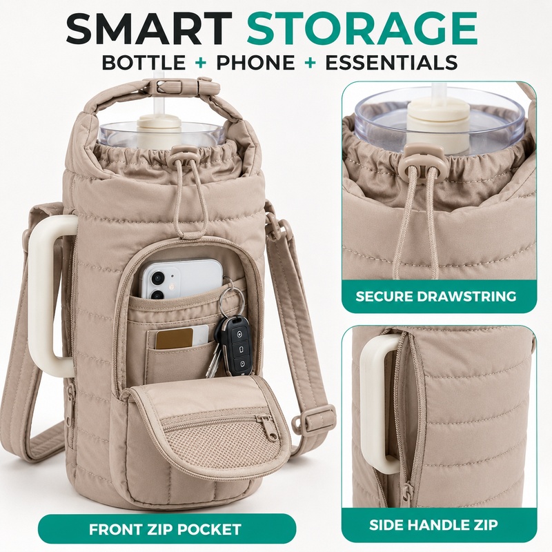Puffer Water Bottle Carrier Ba - Rugged Sport Strap 评论和价格