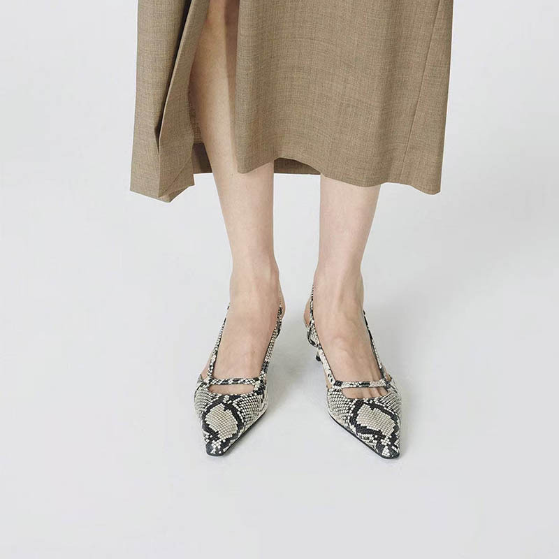 Women's Slingback Pointed Toe  - Leather Classic Strap 评论和价格