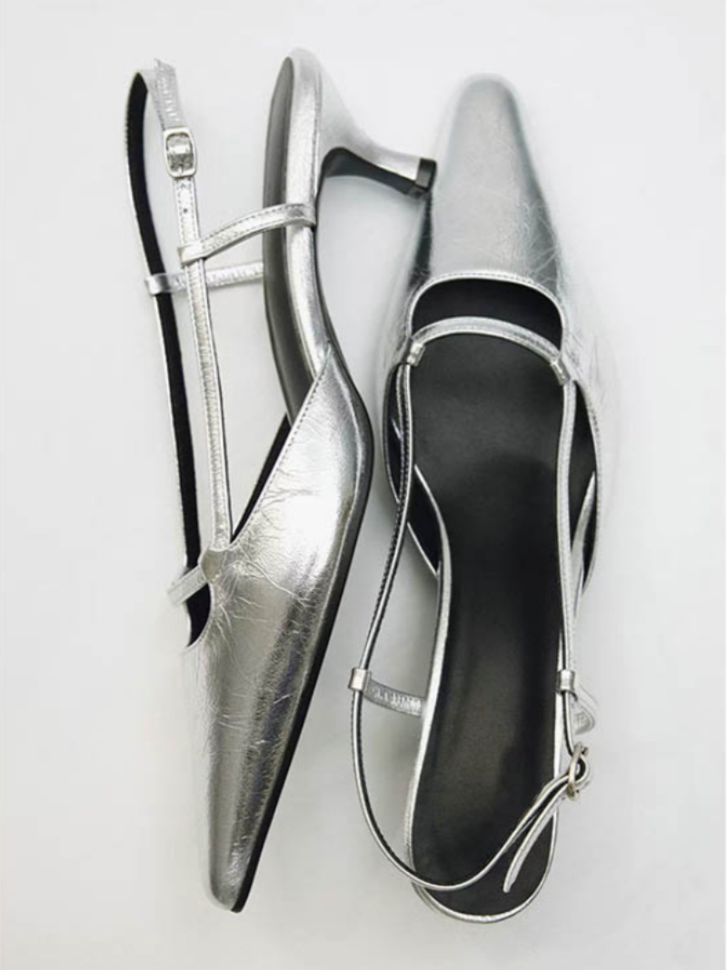 Women's Slingback Pointed Toe  - Leather Classic Strap 评论和价格