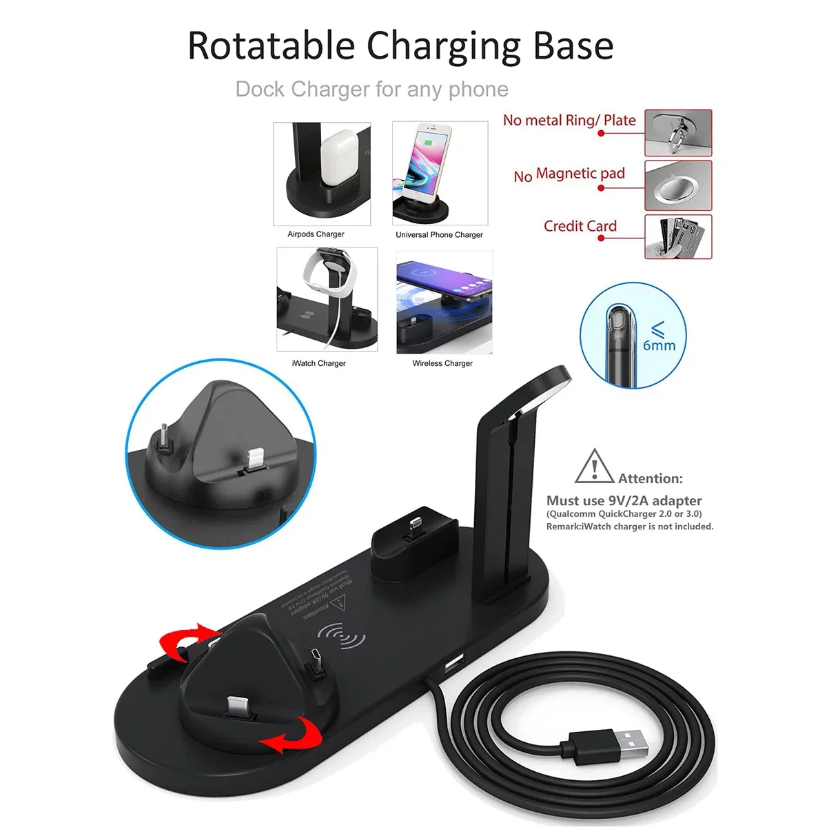 7 In 1 Wireless Charger Stand  - Smartwatch X12 评论和价格